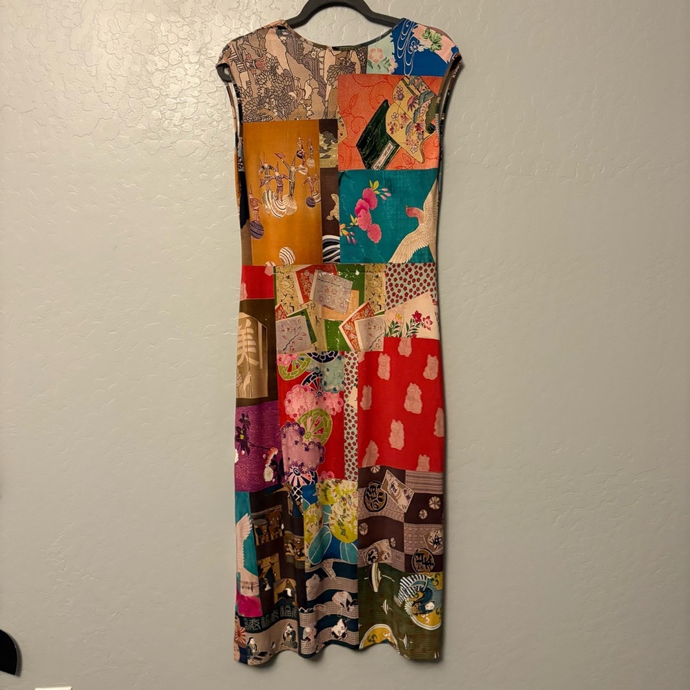 Johnny Was Tokyo high slit knit patchwork print bamboo dress size small - Picture 10 of 16